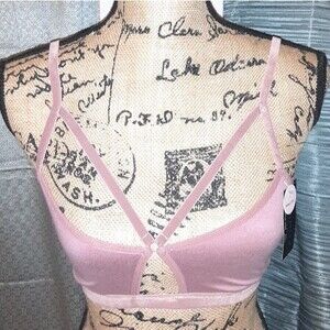 Youmita Old Rose Large Microsuede Soft Velvet Bralette NWT